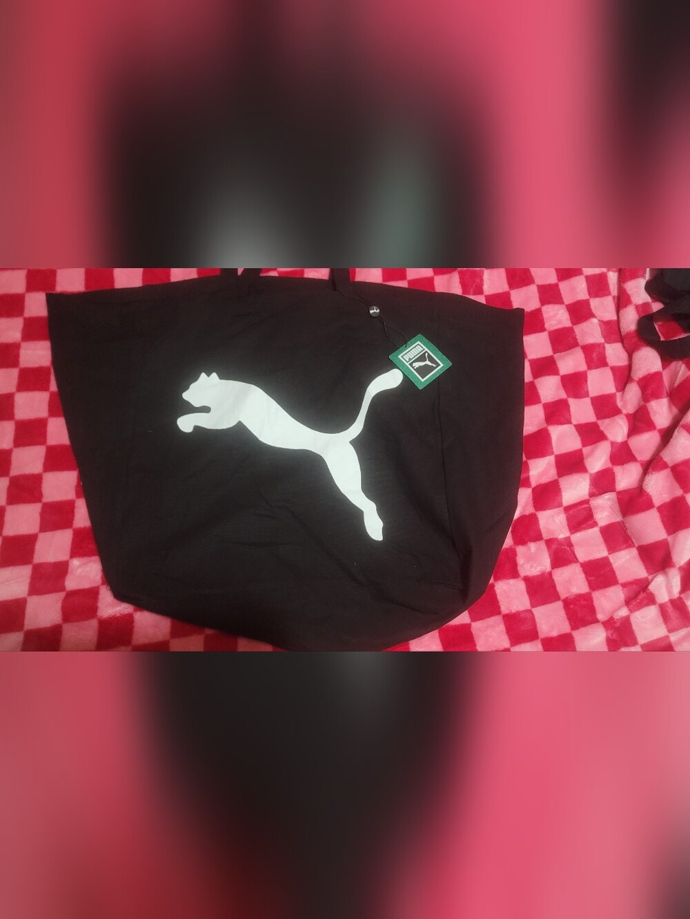 Puma Black Tee with Large White Puma Logo - Picture 2 of 4